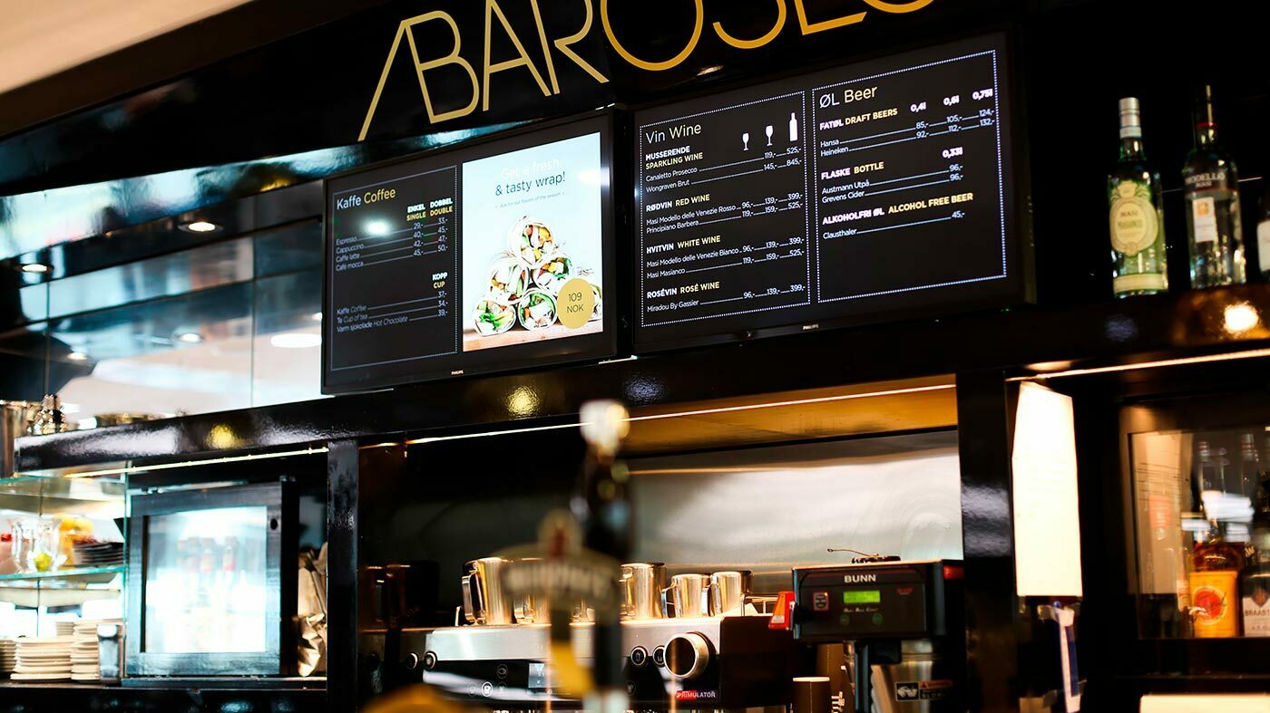 digitale menuboards tilpas indholdet på dine menukort