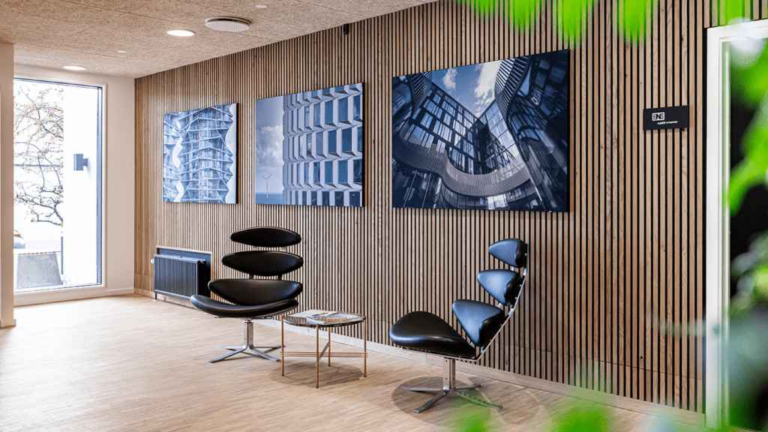 Loungeomraade med matrixrammer