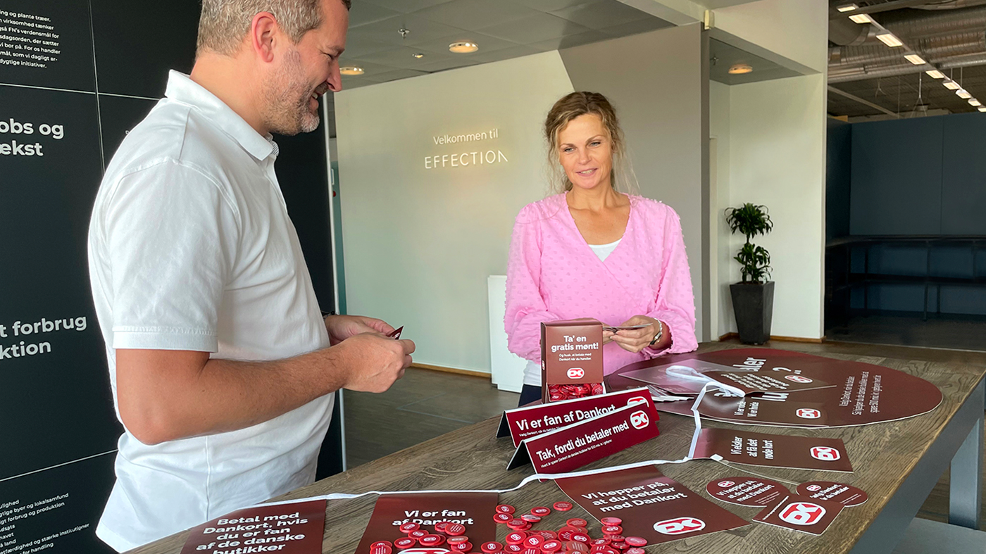 Carsten Sørensen og Dorte Yde Bertelsen på Nets' Dankort Kampagne